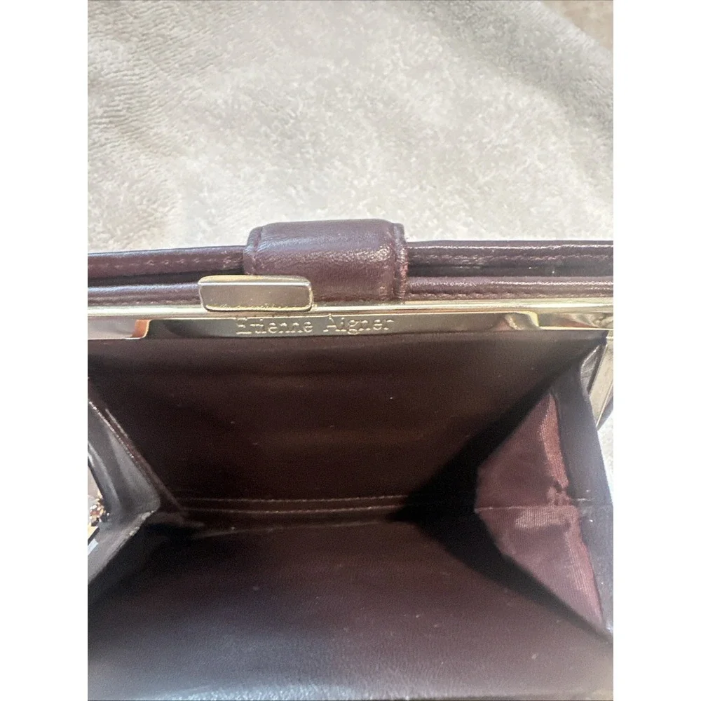 Aigner Smooth Leather Oxblood Burgundy Billfold Wallet Leather A Hardware